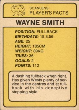 1981 Scanlens #84 Wayne Smith Back